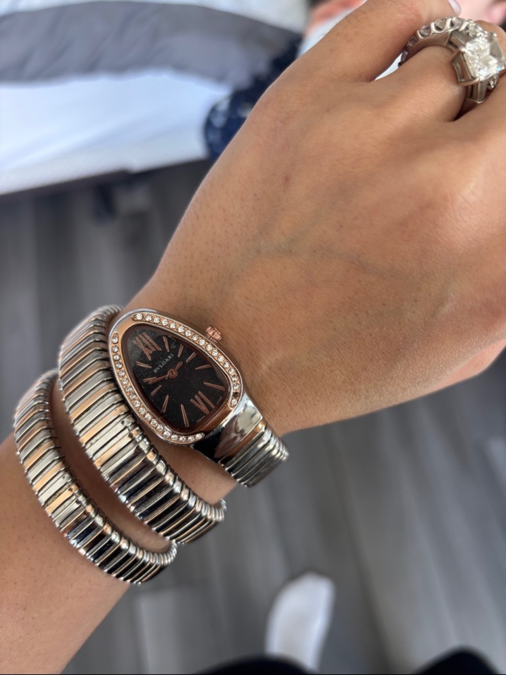 Serpenti Tubogas Style Women's Watch in Rose Gold & Silver